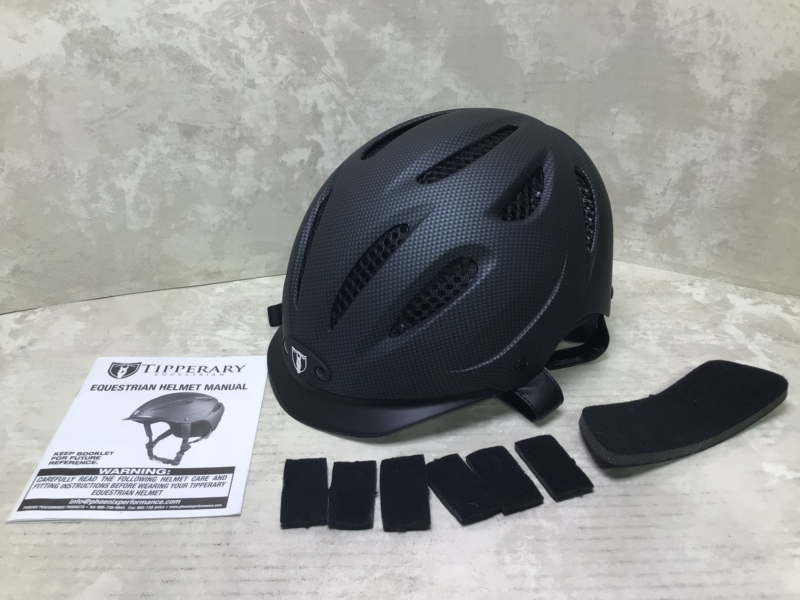 TIPPERARY EQUESTRIAN Horse Riding Helmet - Sportage - Carbon Gray -Size Small (7696415883502)